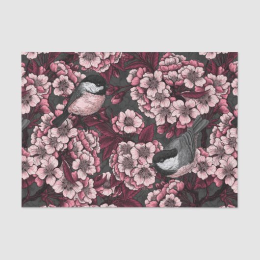 Night cherry tuin tissuepapier (Voorkant)