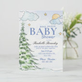 Night Christmas tree baby shower Kaart (Staand voorkant)