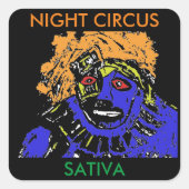 NIGHT CIRCUS SATIVA VIERKANTE STICKER (Voorkant)