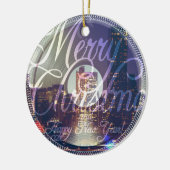 Night city on the record player keramisch ornament (Links)