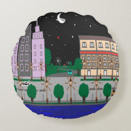 Night City Rond Kussen