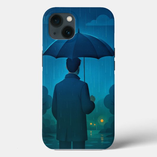 Night City Skyline Hoesje-Mate iPhone Case (Achterkant)