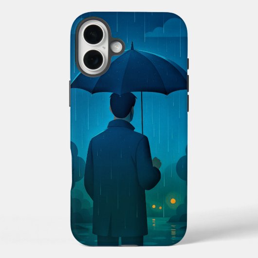 Night City Skyline Hoesje-Mate iPhone Case (Achterkant)