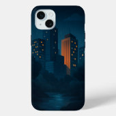Night City Skyline Hoesje-Mate iPhone Case (Achterkant)