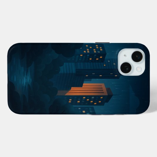 Night City Skyline Hoesje-Mate iPhone Case (Achterkant (horizontaal))