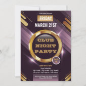 Night Club Party Invitation Template  (Voorkant)