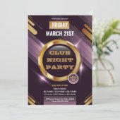 Night Club Party Invitation Template  (Staand voorkant)