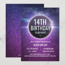 Night Club Teen Birthday Party Invite Kaart