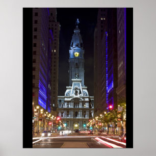 Night Color Broad St Poster
