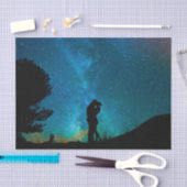 Night Couple Kissend Romantic Colorful Starry Sky Tissuepapier (Craft)