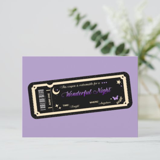 Night coupon Bedankkaart (Staand voorkant)