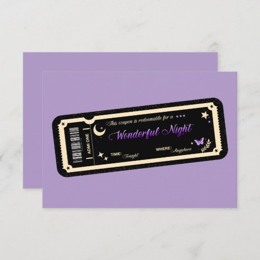 Night coupon Bedankkaart (Voorkant / Achterkant)