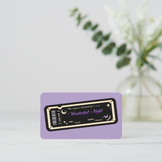 Night coupon Visitekaartje (Staand voorkant)