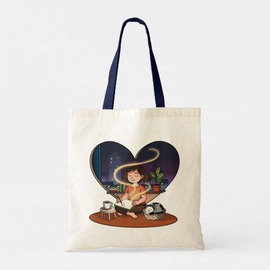 Night Creator Cozy Heart Window Art Tote Bag (Achterkant)