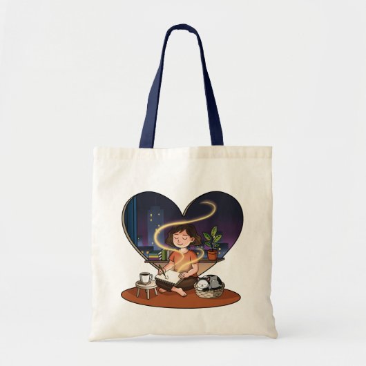 Night Creator Cozy Heart Window Art Tote Bag (Voorkant)