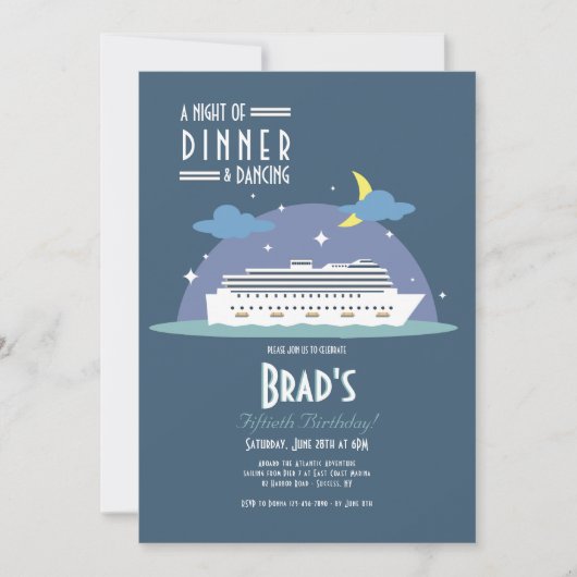Night Cruise Invitation Kaart (Voorkant)