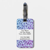 Night Desert Cacti Paars BLue Pattern Waterverf Bagagelabel (Achterkant verticaal)
