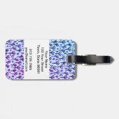 Night Desert Cacti Paars BLue Pattern Waterverf Bagagelabel (Achterkant horizontaal)