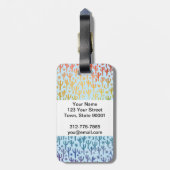 Night Desert Cacti Rainbow BLue Pattern Waterverf Bagagelabel (Achterkant verticaal)