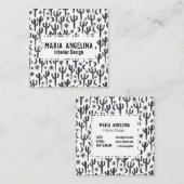 Night Desert Cactus Moon Stars Waterverf Design Vierkante Visitekaartje (Voorkant / Achterkant)