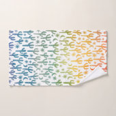 Night Desert Cactus Waterverf Pattern Rainbows Bad Handdoek (Handdoek)