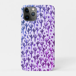 Night Desert Fun Cactus Pattern Paarse Waterverf Case-Mate iPhone Case