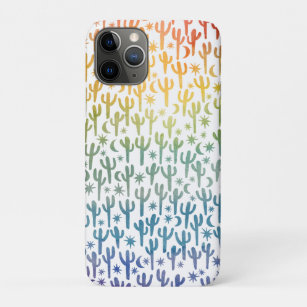 Night Desert Fun Cactus Rainbow Pattern Waterverf Case-Mate iPhone Case
