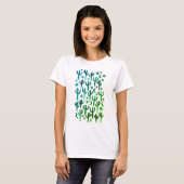 Night Desert Saguaro Cacti Green Waterverf T-shirt (Voorkant volledig)