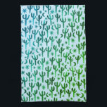Night Desert Saguaro Cacti Pattern Waterverf Theedoek<br><div class="desc">Decoreer uw keuken met deze groene en blauwe waterverf keukenhanddoek. Het maakt een geweldig huishouden of bruiloft cadeau! U kunt het aanpassen en tekst ook toevoegen. Bekijk mijn winkel voor veel meer kleuren en patronen!</div>