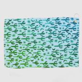 Night Desert Saguaro Cacti Waterverf Ombre Green Golfhanddoek (Horizontaal)