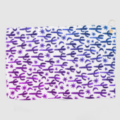 Night Desert Saguaro Cacti Waterverf Ombre Paars Golfhanddoek (Horizontaal)