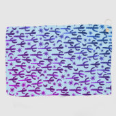 Night Desert Saguaro Cacti Waterverf Ombre Paars Golfhanddoek (Horizontaal)