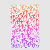 Night Desert Saguaro Cacti Waterverf Ombre Sunset Golfhanddoek (Voorkant)