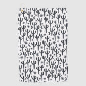 Night Desert Saguaro Cactus Waterverf Patroon Golfhanddoek (Voorkant)
