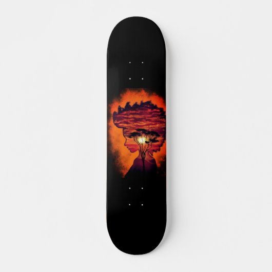 Night Desire - Fantasy - Oranje zwart Persoonlijk Skateboard (Voorkant)
