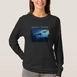 Night Diver Scuba Diving Underwater Snorkel Vacati T-shirt