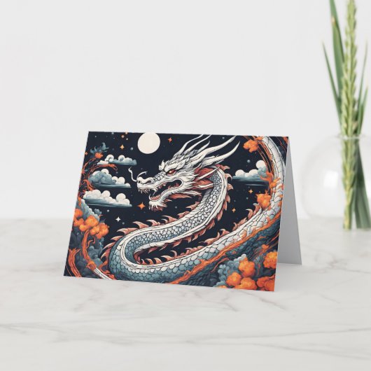 night dragon greeting card bedankkaart (Voorkant)
