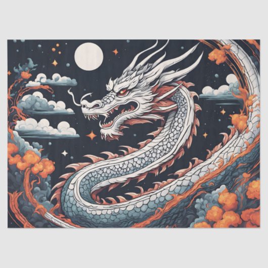 night dragon tissue paper tissuepapier (Voorkant)