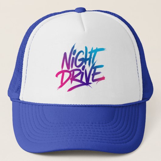 Night Drive - Retro Futuristic Synthwave Car & Moo Trucker Pet (Voorkant)