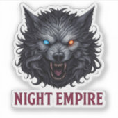 Night Empire Wolf Sticker – Vinyl sticker op maat (Voorkant)