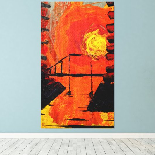 Night Falls Canvas Afdruk (Insitu (Houten vloer))
