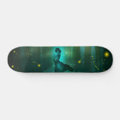 Night Fantasy Blue Woman in Trees Skateboard Deck (Horizontaal)