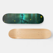 Night Fantasy Blue Woman in Trees Skateboard Deck (Horizontaal)
