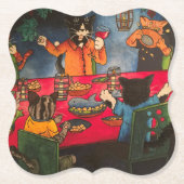 Night Feest Cats Kartonnen Onderzetters (Voorkant)