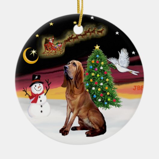 Night Flight - Bloodhound Keramisch Ornament (Voorkant)
