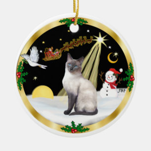 Night Flight (GW) - Blauw punt Siamees Keramisch Ornament