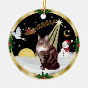 Night Flight (GW) - Maine Coon cat 9 Keramisch Ornament