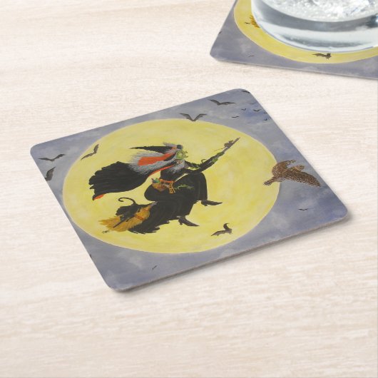 "Night Flight!" Kartonnen Onderzetters (Schuin)