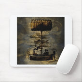 Night Flight Steampunk Flying Machine Muismat (Met muis)