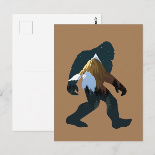 Night Forest Bigfoot Briefkaart (Voorkant / Achterkant)